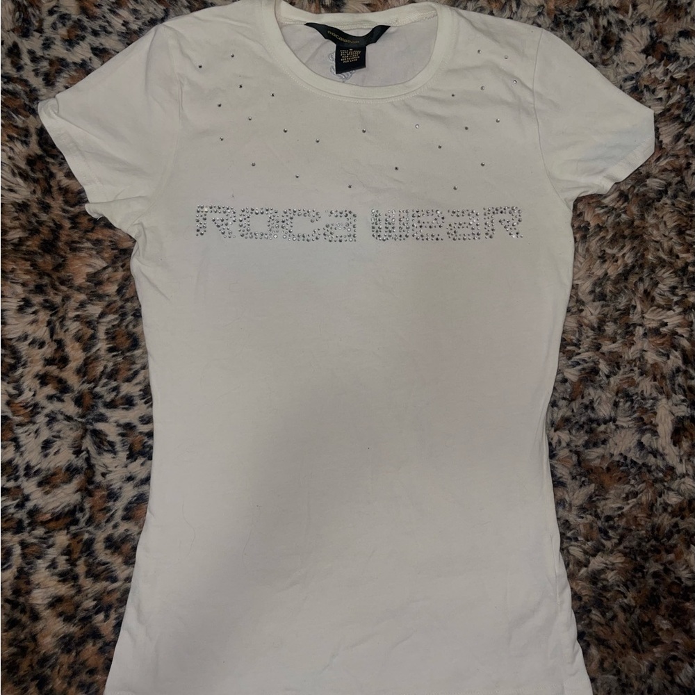Rocawear White Studded Short Sleeve Tee